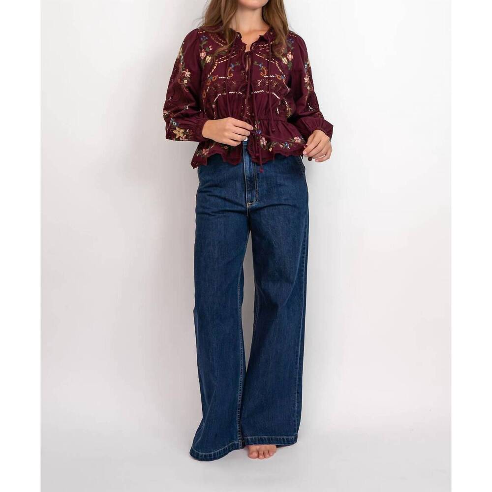 NEW SEA edwina top in burgundy